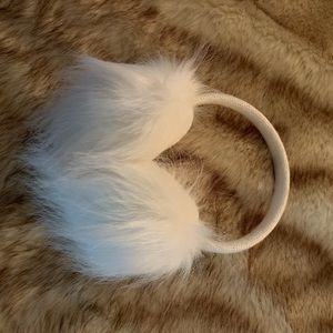 Soft white fur earmuffs